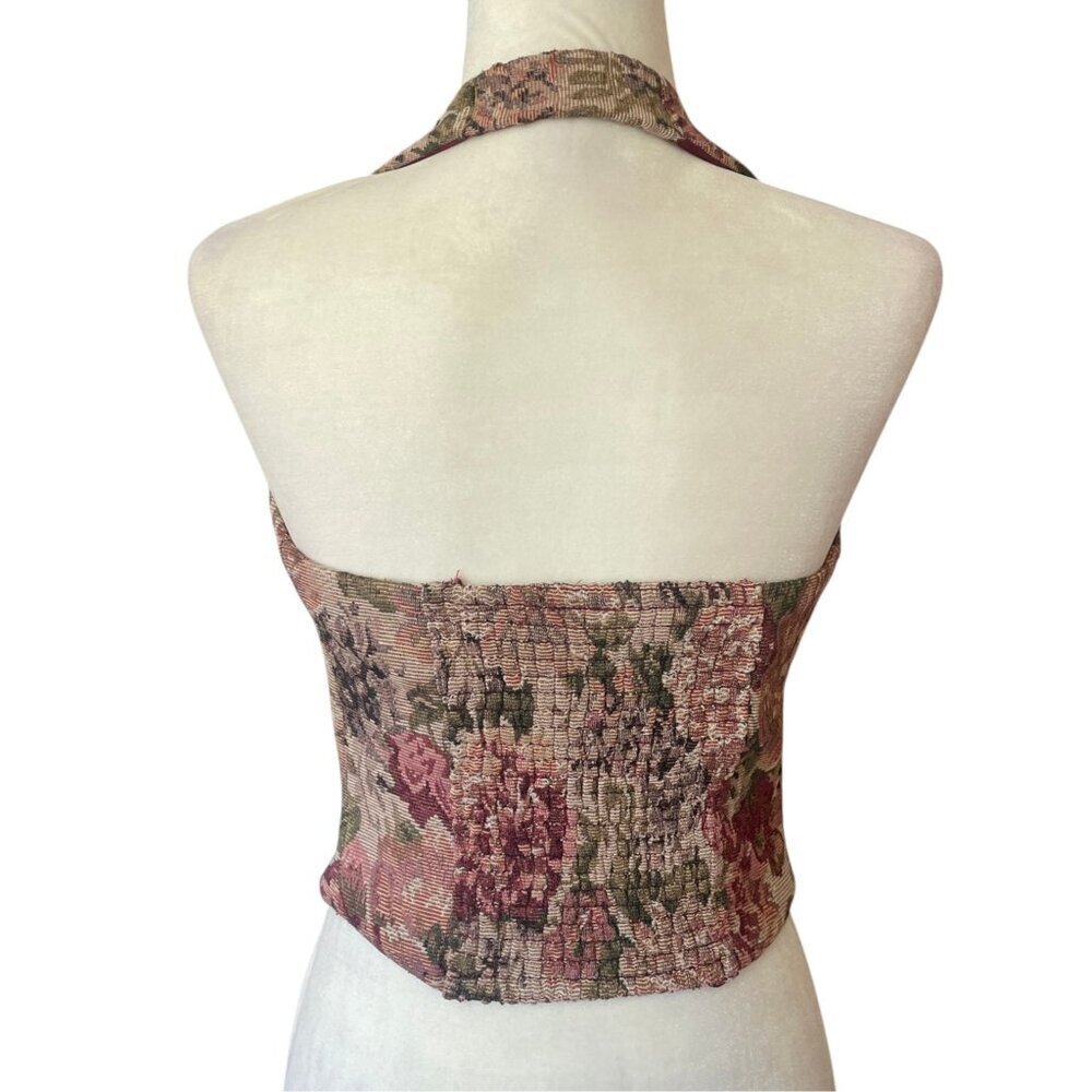 NEW Windsor Adore You Floral Tapestry Lace Up Vest XS Fairy Ren Faire Medieval - Picture 7 of 10